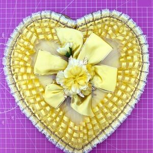 Yellow Heart-Shaped Decorative Box
